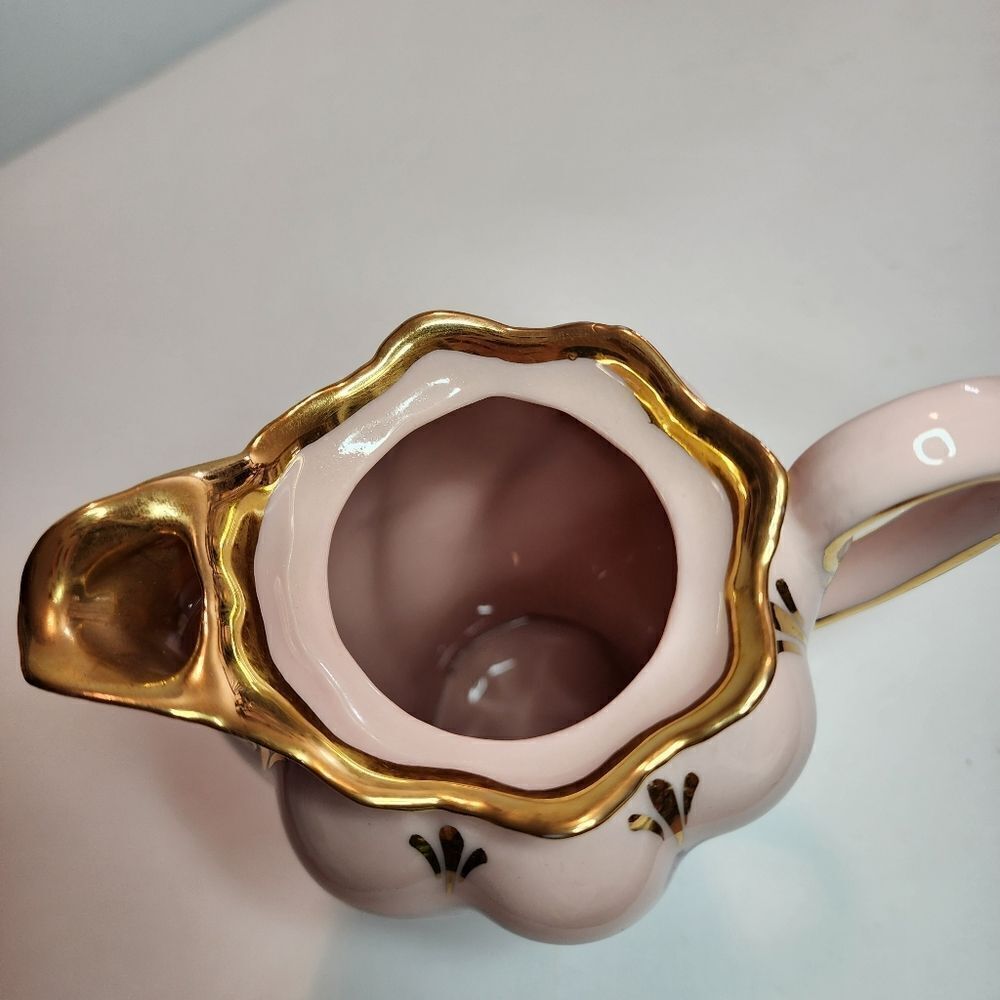 Leneige Vintage Pink and Gold Porcelean Tea Set With Purple Violets - Picture 9 of 16